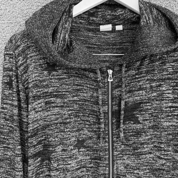 GAP Softspun full-zip hoodie in marled black star print - Picture 4 of 8